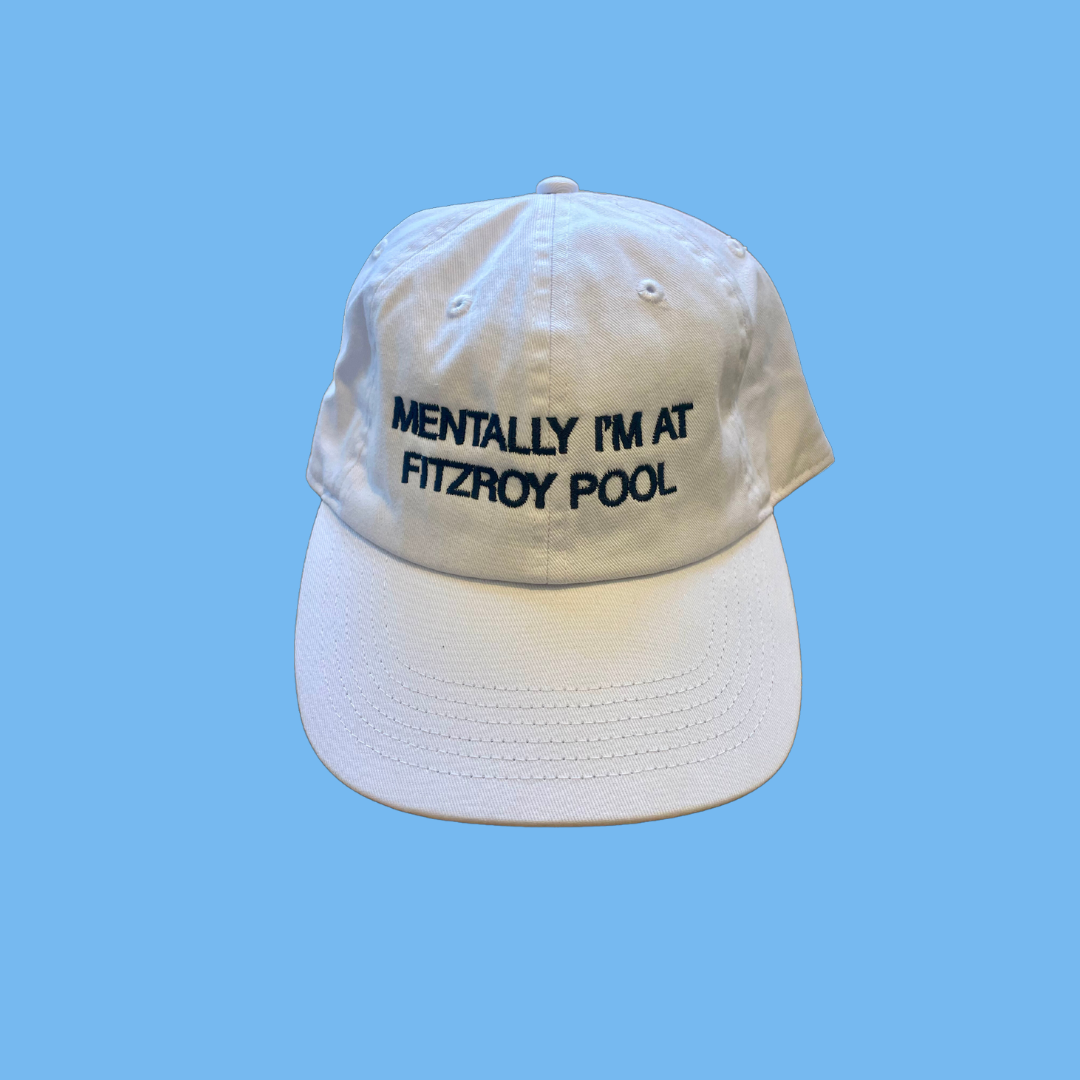 Mentally I'm At Fitzroy Pool Cap - White