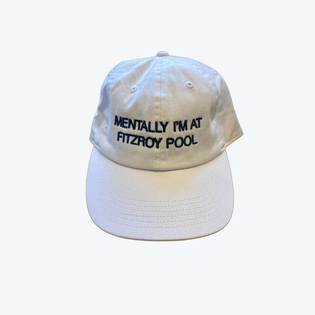 Mentally I'm At Fitzroy Pool Cap - White