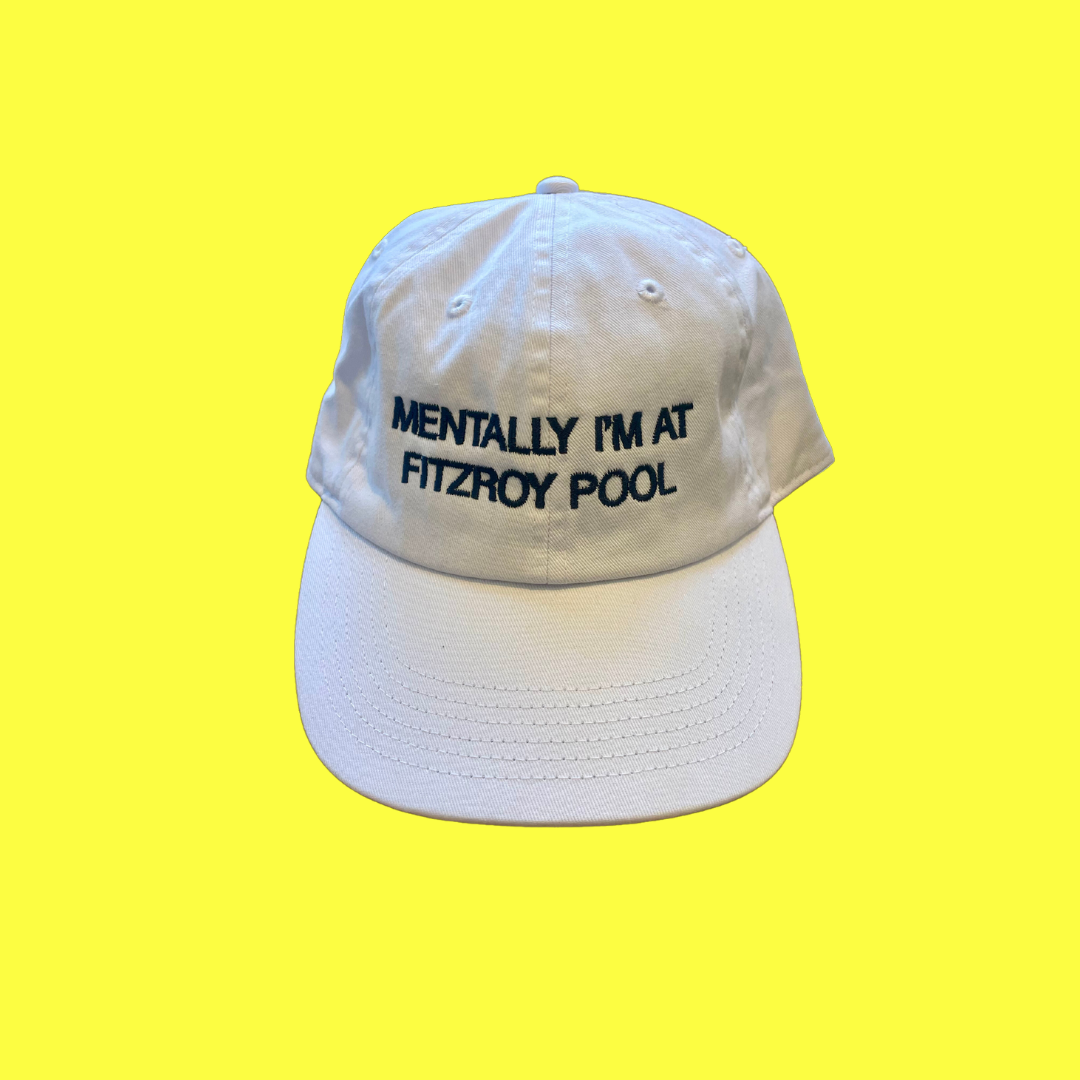 Mentally I'm At Fitzroy Pool Cap - White